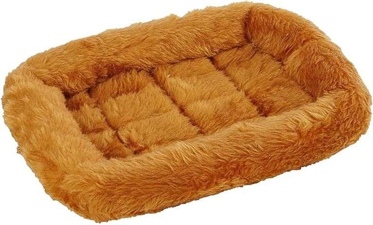 MidWest Homes for Pets QuietTime XXS Dog Bed – Cinnamon Faux Fur Bolster, Ultra-Soft and Machine Was