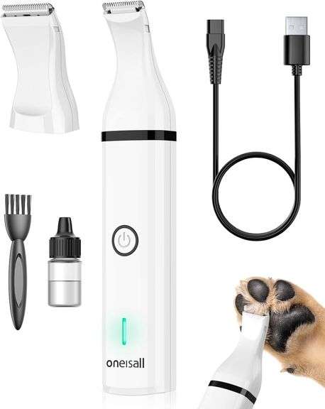 oneisall Dog Clippers with Double Blades,Cordless Small Pet Hair Grooming Trimmer,Low Noise for Trim