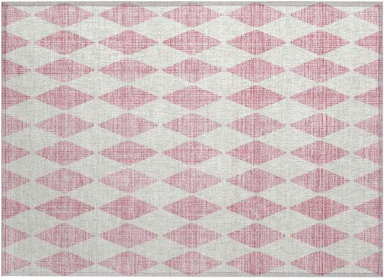 Addison Rugs Chantille ACN578 Pink 20 x 30 Indoor Outdoor Area Rug, Easy Clean, Machine Washable, No