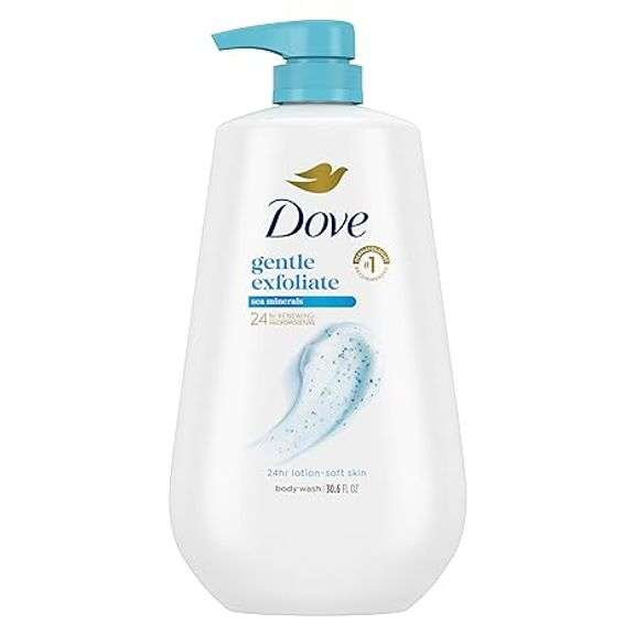 Dove Body Wash with Pump Gentle Exfoliate with Sea Minerals For 24hr Lotion-Soft Skin Moisturizing S