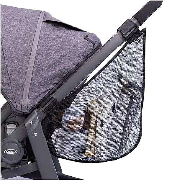 J.L. Childress Side Sling Cargo Net - Stroller Organizer Attachment for Storage, Mesh Bag for Baby A