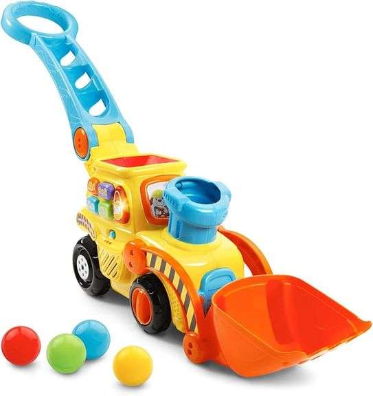VTech Pop-a-Balls Push and Pop Bulldozer, Yellow