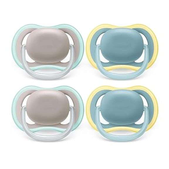 Philips Avent Ultra Air Pacifier - 4 x Light, Breathable Baby Pacifiers for Babies Aged 18 Months Pl