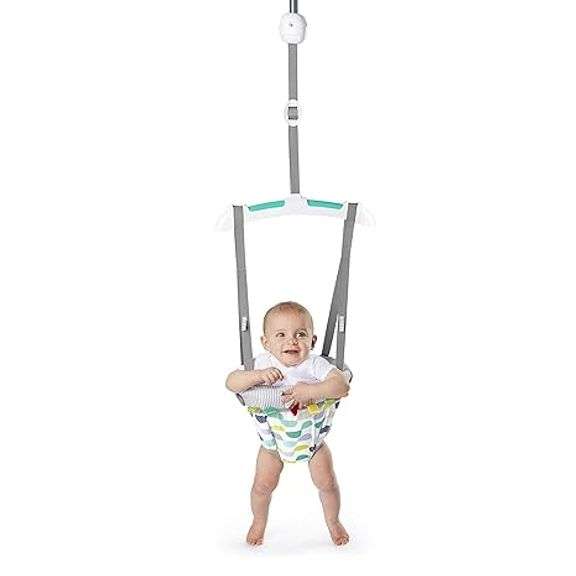 Bright Starts Playful Parade Door Jumper for Baby with Adjustable Strap, 6 Months and Up, Max Weight