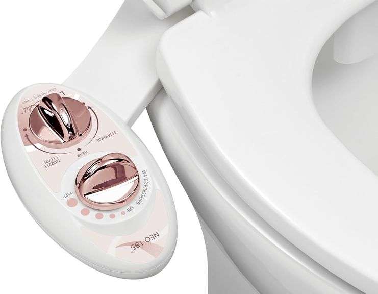 LUXE Bidet NEO 185 - Dual Nozzle, Self-Cleaning, Non-Electric Bidet Attachment for Toilet Seat, Adju