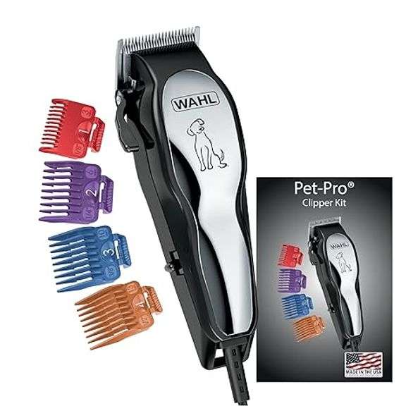 Wahl USA Clipper Pet-Pro Dog Grooming Kit - Electric Corded Dog Clipper for Dogs & Cats