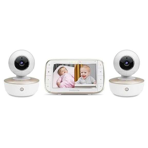 Motorola MBP855CONNECT-2 Portable 5" Video Baby Monitor with Wi-Fi Viewing, 2 Rechargeable Cameras, 