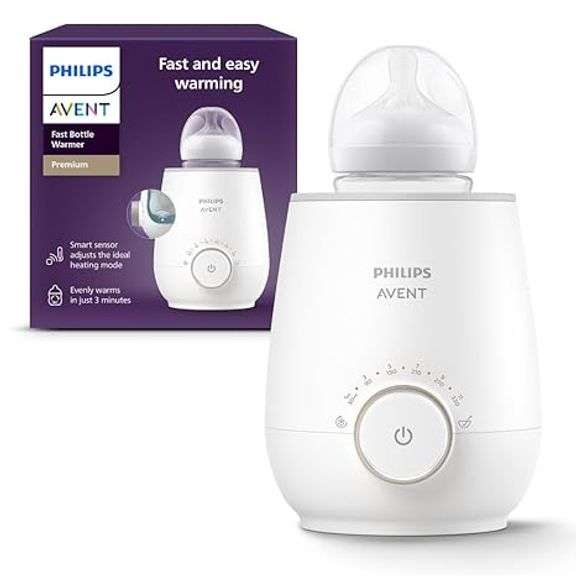 Philips Avent Premium Fast Bottle Warmer, with Smart Temperature Control, Water Bath Technology, Aut