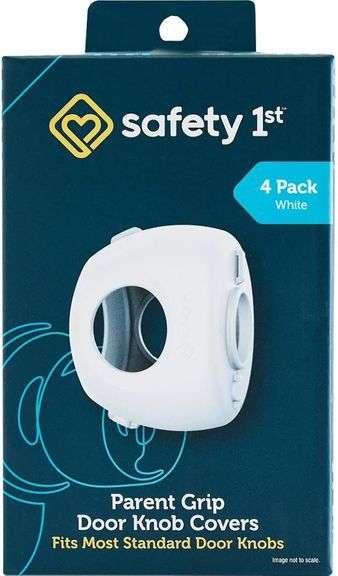 Safety 1st Parent Grip Door Knob Covers, White, One Size,4 Count (Pack of 1) (HS3260600), Packaging 