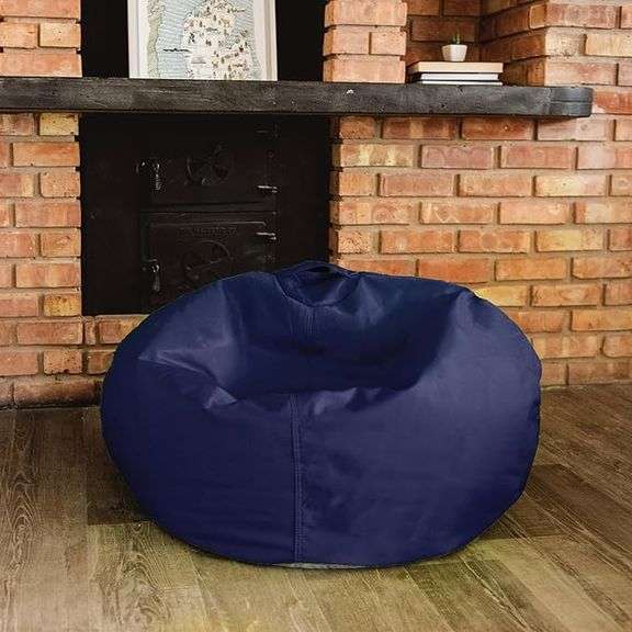 Big Joe Classic Bean Bag Chair, Navy Smartmax, Durable Polyester Nylon Blend, 2 feet Round Navy