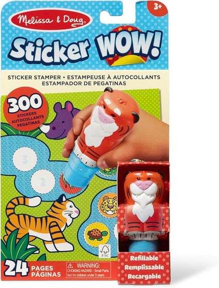 Click to see full view Melissa & Doug Sticker Wow!™ 24-Page Activity Pad and Sticker Stamper, 300 St
