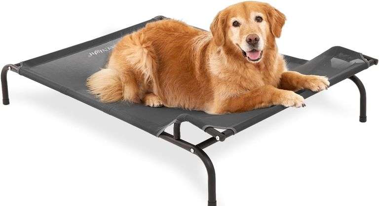 Sweetnight Elevated Dog Bed with Headrest for Large Dogs  Supports 88-100lbs, XL