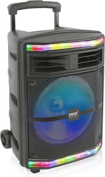 Pyle Portable Bluetooth PA Speaker System - 600W Bluetooth Speaker Portable PA System W/ Rechargeabl