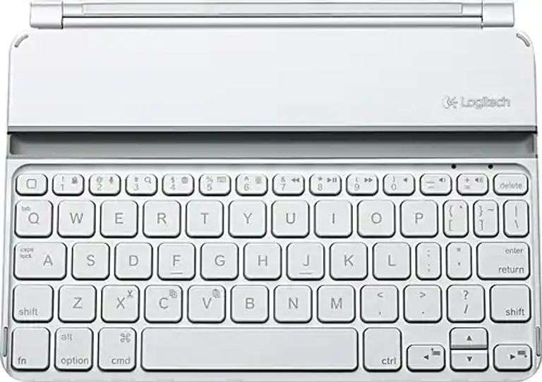 Logitech - Ultrathin Mini Bluetooth Keyboard Compatible with iPad® mini, mini 2, mini 3 - White