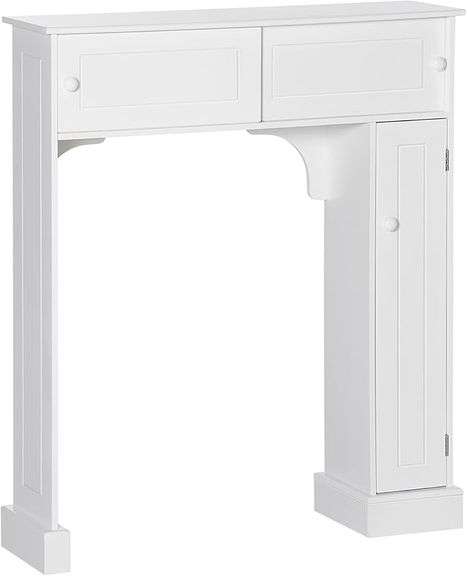 Over-The-Toilet Bathroom Cabinet, Freestanding Storage with Adjustable Shelves, Space-Saving Design,