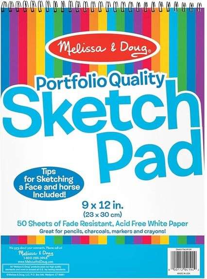 Melissa & Doug Drawing Paper, Sketch Pad, 2-Pack Bundle for Coloring, Writing or Painting (9 x 12 in