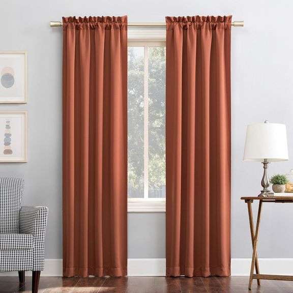 PACK OF 1 Sun Zero Easton Energy Saving Blackout Rod Pocket Curtain Panel, 40" x 84", Terracotta