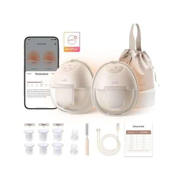 eufy Heated Wearable Breast Pump S1, Electric Hands-Free Breast Pump with Industry-Leading HeatFlowT