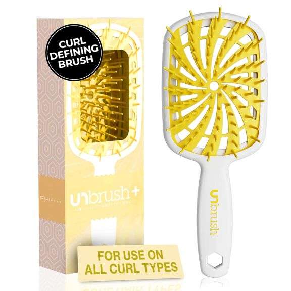 FHI Heat UNbrush Plus — Curly Hair Brush for Gentle & Effective Detangling on Wet or Dry Fragile Hai