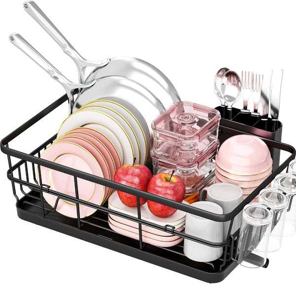 Dish Drying Rack for Kitchen Counter, Large Dish Drying Racks with Drainboard DIFFERENT COLOR GRAY