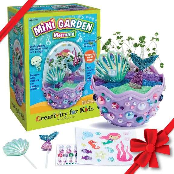 Creativity for Kids Mini Garden: Mermaid Terrarium Kit - Mermaid Gifts for Girls, Crafts and Toys, H