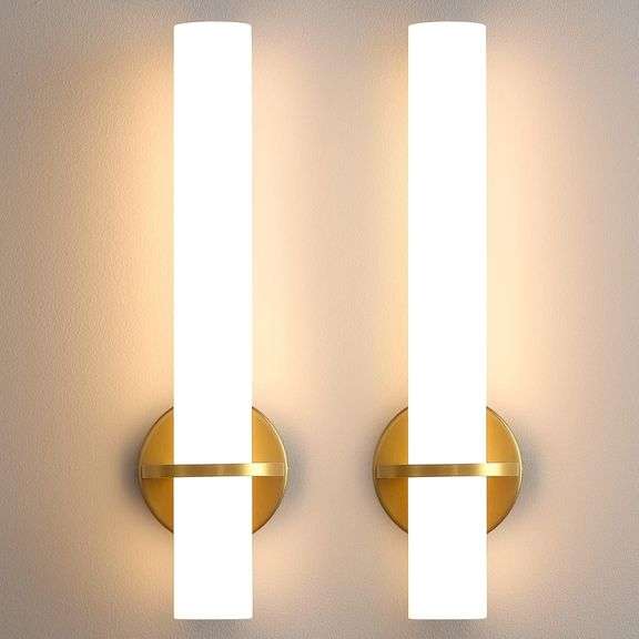Gold Wall Sconces Set of 2 Wall Lighting Gold 18W LED Wall