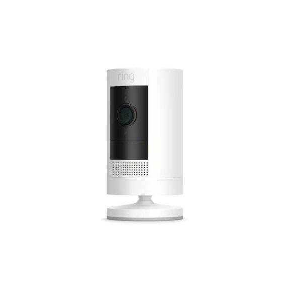 Ring - Outdoor Cam (Stick Up Cam) Indoor/Outdoor Wire Free 1080p Security Camera - White