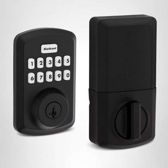 Kwikset Powerbolt 250 10-Button Keypad Matte Black Transitional Electronic Deadbolt Door Lock