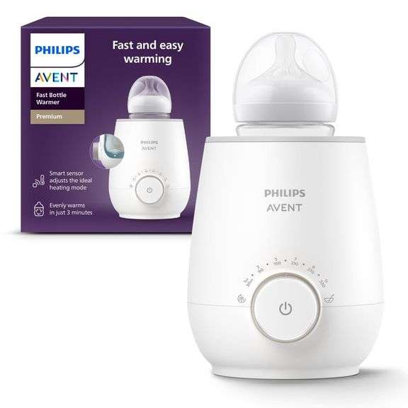 Philips Avent Premium Fast Bottle Warmer, with Smart Temperature Control, Water Bath Technology, Aut