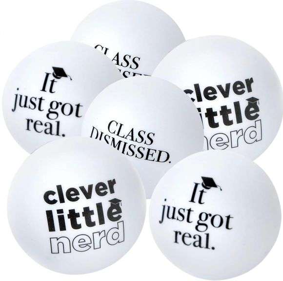 Amscan Bold Black & White Plastic Pong Balls - 1.5" (Pack of 6) - Premium Material, Unique Decoratio