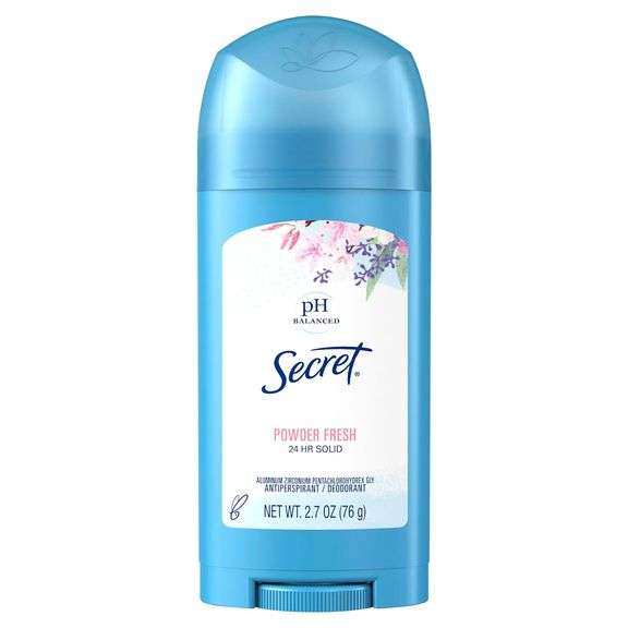 Secret Antiperspirant and Deodorant for Women, 24hr Sweat & Odor Protection, PH Balanced Protection,