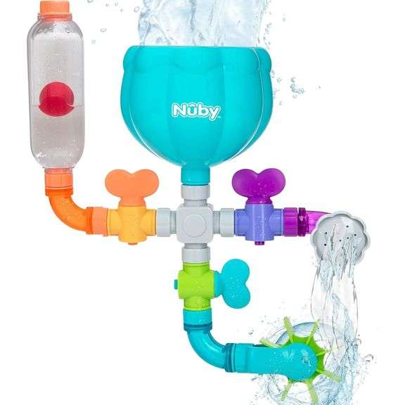 Nuby Wacky Waterworks Pipes Bath Toy - Baby Bathtub Toy with Interactive Features for Cognitive Deve