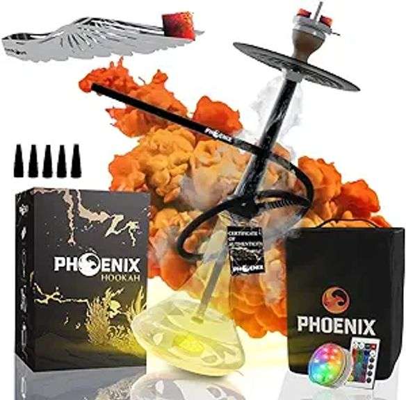 PHOENIX Premium Hookah Shisha | All-Round Portable Hookah Set With Everything, Shisha Set