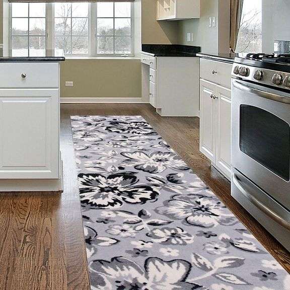 Modern Floral Area Rug 2' x 3' Gray Area Rug