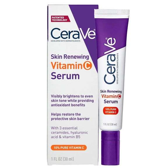 CeraVe Vitamin C Serum with Hyaluronic Acid, Skin Brightening Serum for Face with 10% Pure Vitamin C