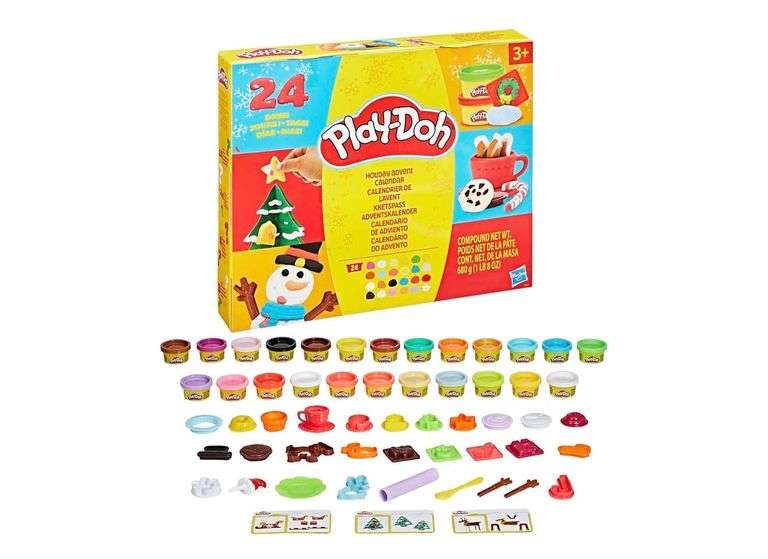 Play-Doh Holiday Advent Calendar for Kids, 24 Day Countdown, Multiple Surprise Gifts Behind Each Doo