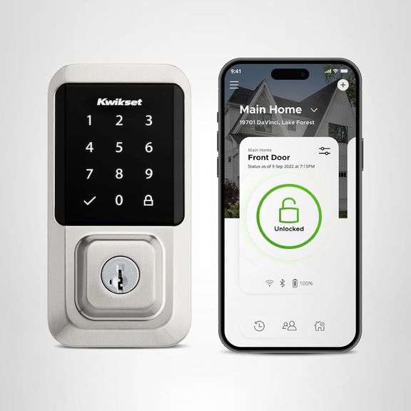 Kwikset Halo Wi-Fi Smart Lock, Keyless Entry Door Deadbolt, Geofence Auto-Unlock, No Hub Required Ea