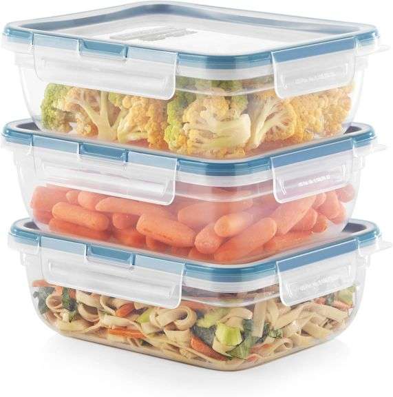 Snapware Total Solution 3-Pack (8.5-Cup) Plastic Food Storage Containers Set, Leakproof & Airtight L