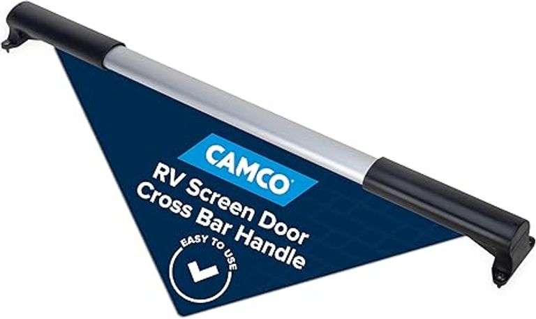 Camco Camper/RV Screen Door Cross Bar - Protects The Screen Door & Allows for Easier Exit from Trave
