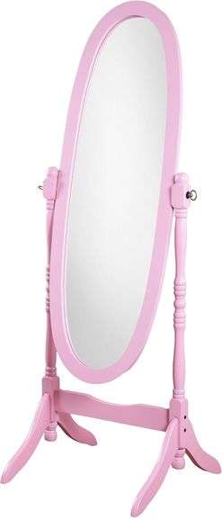 Roundhill Furniture Queen Anna Style Floor Cheval Mirror, Pink