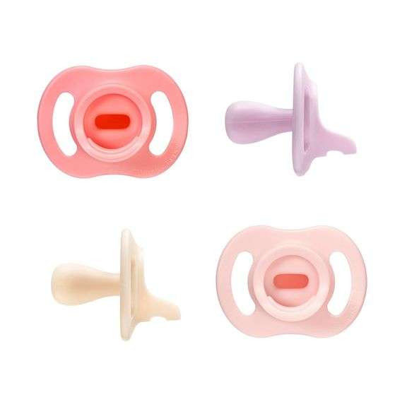 Tommee Tippee Ultra-Light StayPut Pacifier, One-Piece Silicone Design, 0-6m, 4 Pack