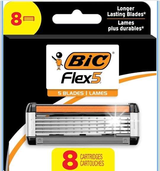 BIC Flex 5 Refillable Razors for Men, Long-Lasting 5 Blade Razors Refills for a Smooth and Comfortab