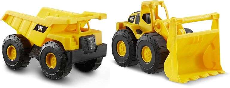 CAT Construction Toys, 2 Pack 10" Construction Fleet Toy Trucks with Articulated Parts, Fun and Dura