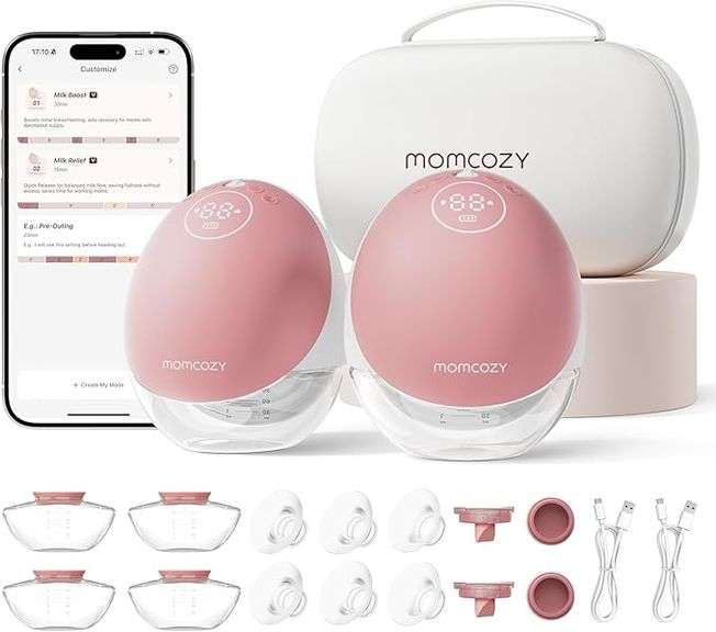 Momcozy Wearable Breast Pump, Hands Free Upgraded Mobile Flow | M9, App Discreet Control with Person