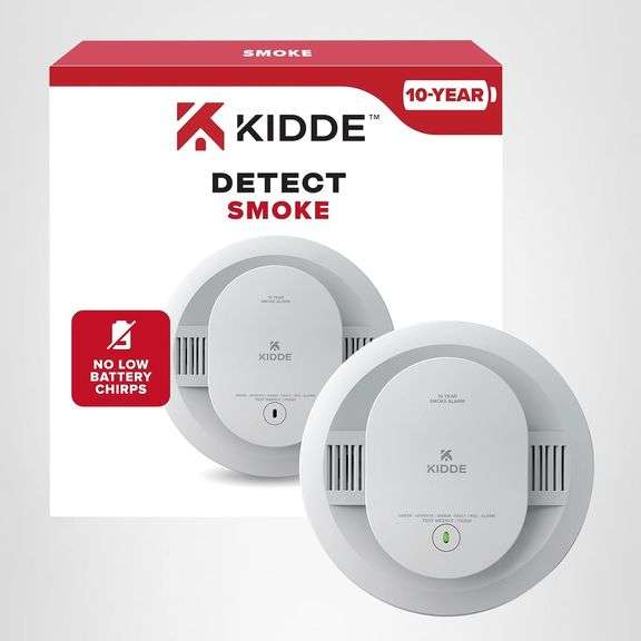 Kidde Smoke Detector, 10-Year Battery Powered, LED Warning Light Indicators