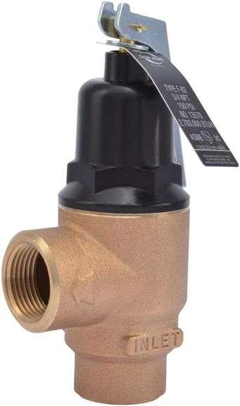 Cash Acme 3/4 Inch F-82 Relief Valve with Lever Set at 30 PSI, Bronze Plumbing Fitting, 13570-0150