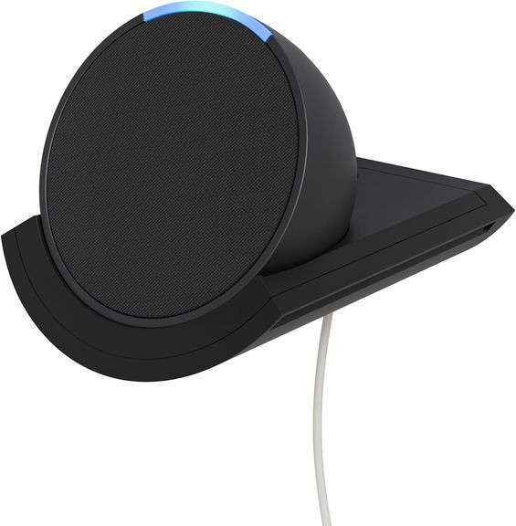 Echo Pop Bundle: Includes Echo Pop | Charcoal and Made for Amazon Shelf Wall Mount | Charcoal