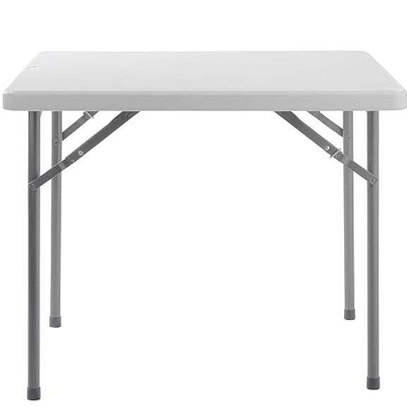 NPS BT Series 36" Square Top Heavy Duty Plastic Folding Table, Speckled Grey (BT3636)