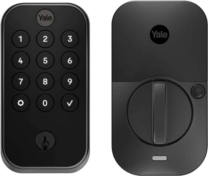 Yale Assure Lock 2 Deadbolt, Black Suede Keypad Code Door Lock with Z-Wave and Back-Up Key for Front