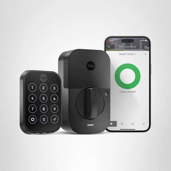 Yale Security Assure Lock 2 Deadbolt, Black Suede Keyed Smart Entry Door Lock with Wi-Fi Connected K